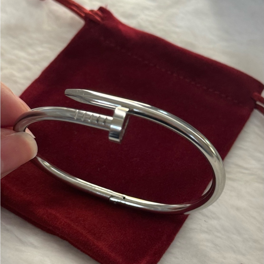 Silver Nail Design Bracelet